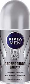 Дезодорант NIVEA Серебр защита мужской ролик 50мл