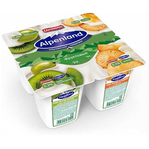 Продукт йогуртный АЛЬПЕНЛЕНД кив-крыж-ананас 0.3% 95гр