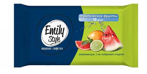 Салфетки влажн Emily Style универ 15шт Троп фрукты