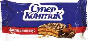 Печенье СУПЕР КОНТИК сдобное шоколадный вкус 100гр
