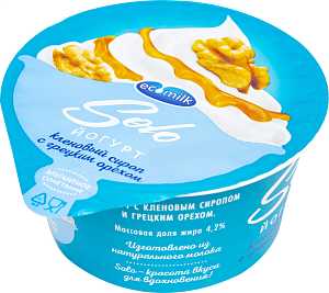 Йогурт SOLO 4,2% клен сироп/грец ор 130гр 101502430 ПРОМО
